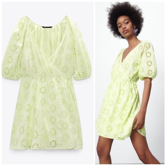 Zara Openwork Wrap Dress New - Picture 1 of 6